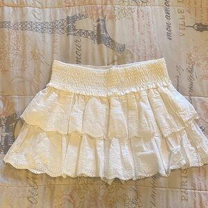 SHEIN White Ruffle Mini Skirt